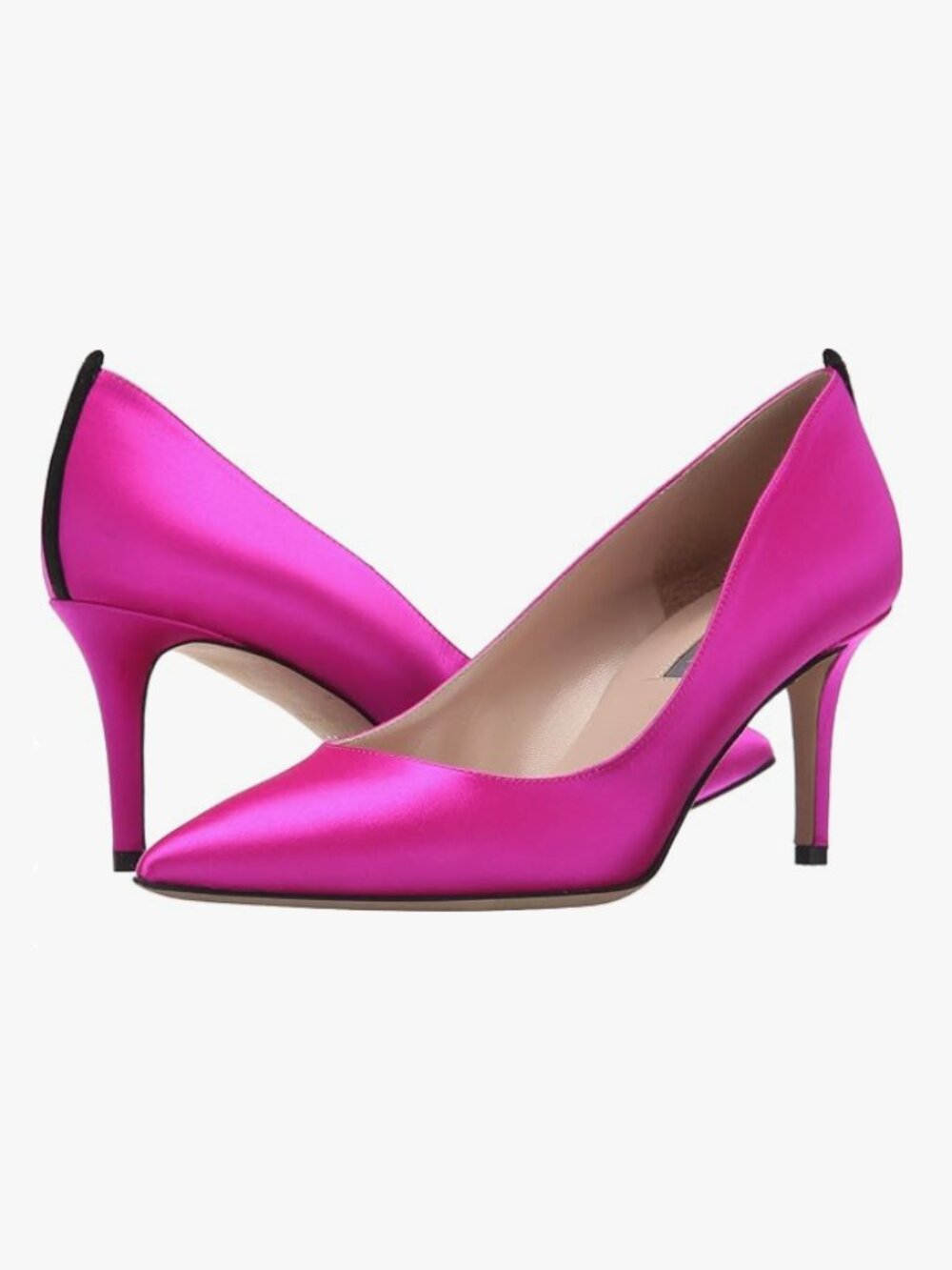 NIB SJP by Sarah Jessica Parker Fawn Satin Pumps EU40 US9 Pink Candy Fuchsia 70
